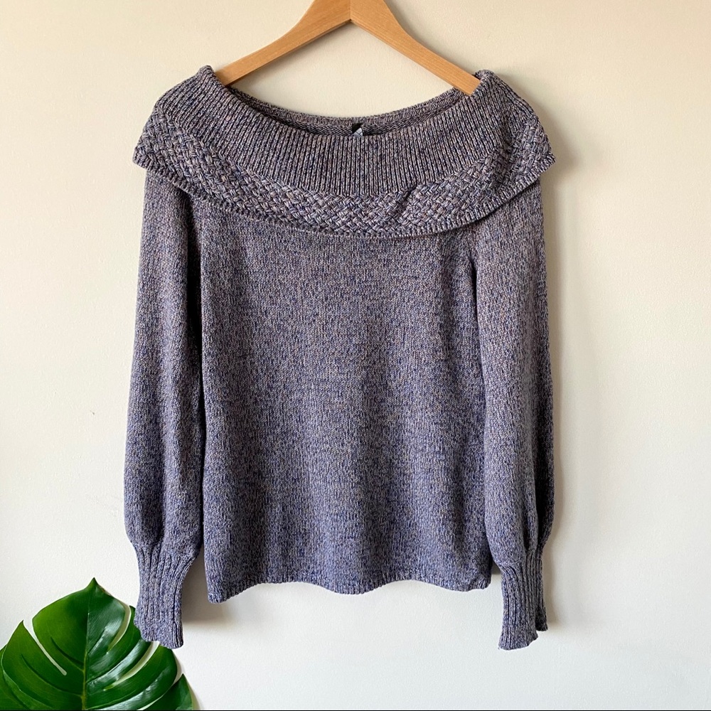 T Tahari Wide Cowl Neck Sweater Cuffed Multicolor Size Small